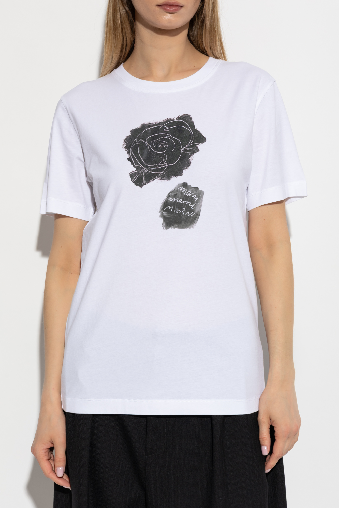Tシャツ・カットソー MARNI Women Tunic Tops CAMA0619S0U TC22300W01 WHITE White T-shirt with print Marni - Vitkac AS